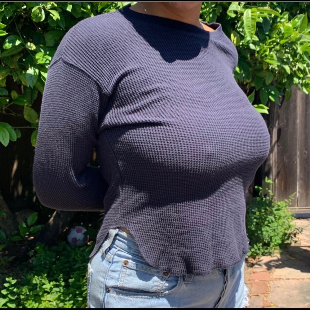 Waffle knit top from Uniqlo